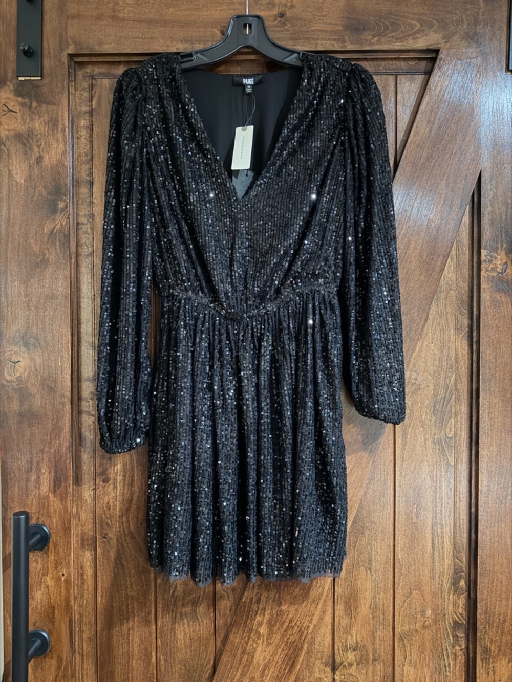 PAIGE Gianetta Black Sequin Mini Dress - Picture 7 of 10
